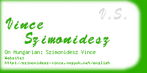 vince szimonidesz business card